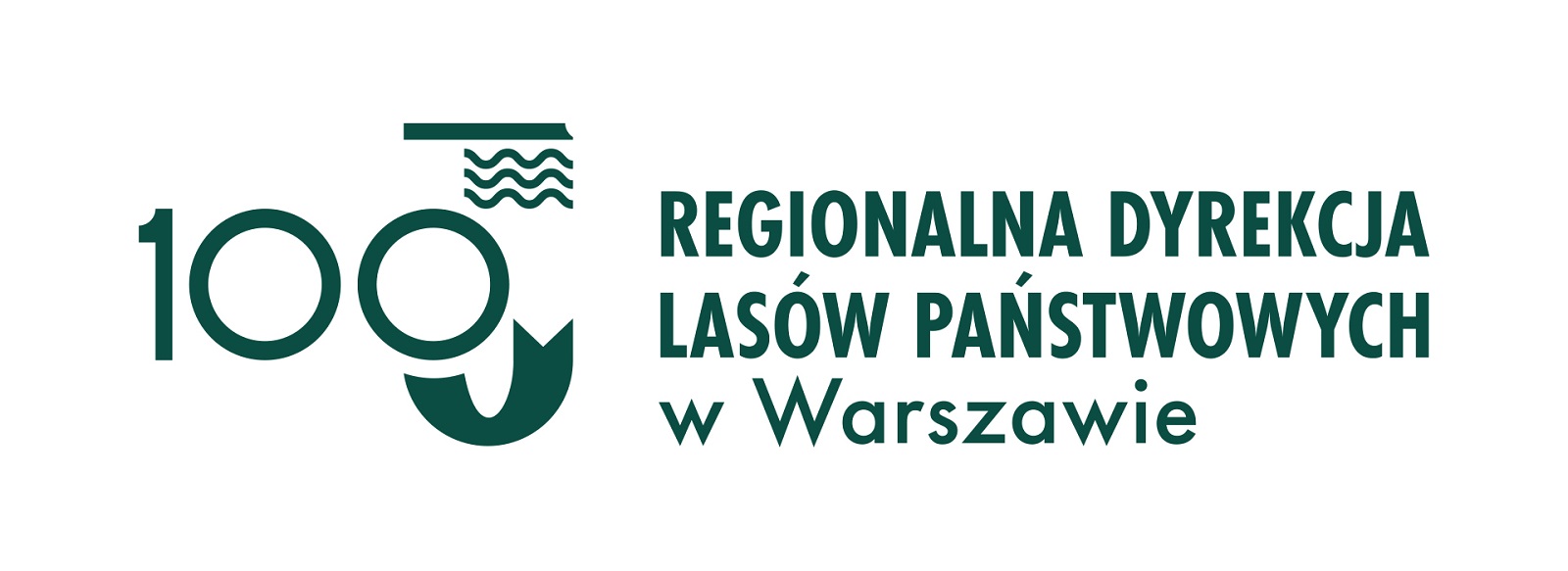 Logo 100-lecia Regionalnej Dyrekcji Lasów Państwowych w Warszawie