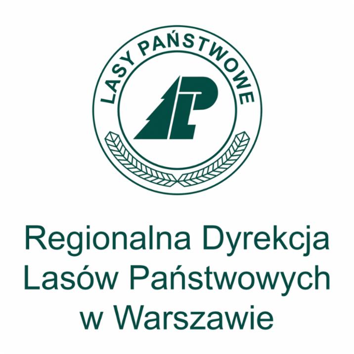 Grafika z logotypem Regionalnej Dyrekcji Lasów Państwowych w Warszawie
